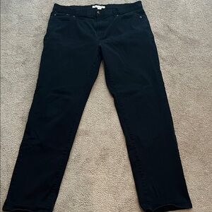 Amazon Essentials Men’s Black Straight-Leg Cotton/Elastane Pants- size 38W, 34L
